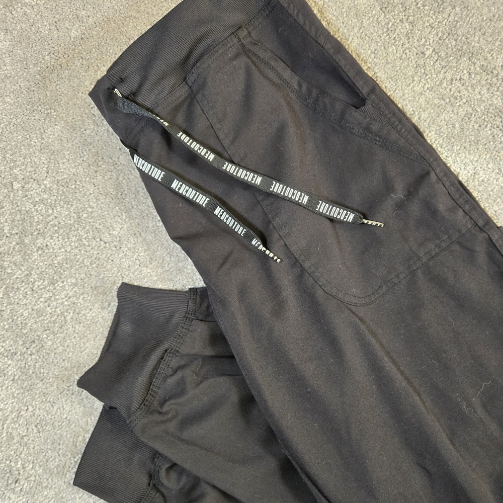 Med Couture Touch Jogger Scrub Pants Womens Medium Black Cargo Pocket Medical